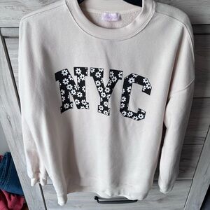 Pink Lily Cream NYC Sweatshirt